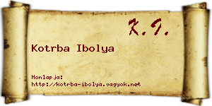 Kotrba Ibolya névjegykártya