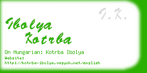 ibolya kotrba business card